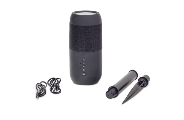 Wireless solar speaker torch 2x5W IPX6, schwarz