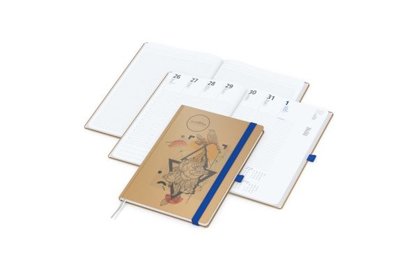 Wochenkalender vorne und Notizen hinten Match-Hybrid Papier-Hardcover - Naturpapier braun