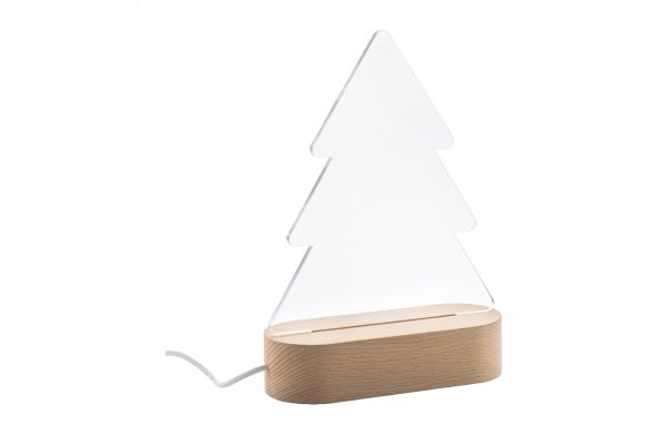 Woodify Xmas Weihnachtsbaum LED-Lichttrophäe, natural, transparent klar