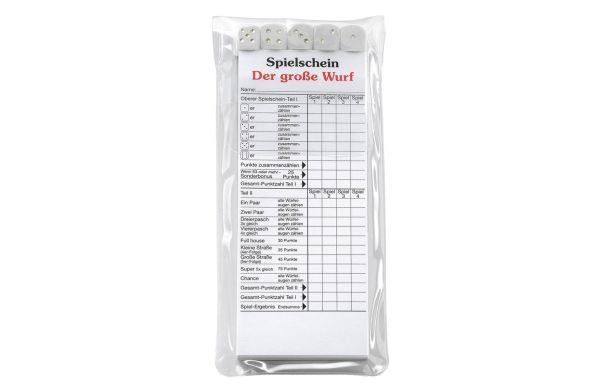 Würfelspiel "Der große Wurf" im Etui, weiss