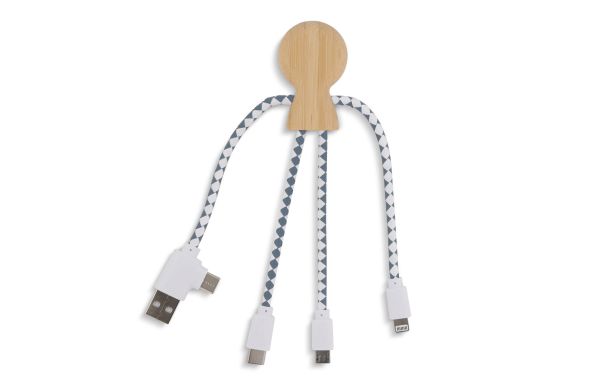 Xoopar Mr. Bio Bamboo Charging Cable, natur