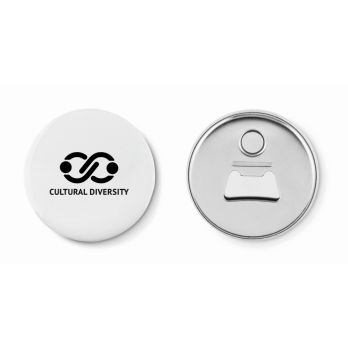 PIN OPENER Magnet-Badge mit Kapselheber