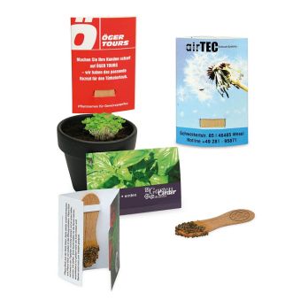 Pflanz-Stick mit Samen, 2 Seiten gelasert