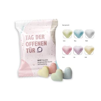 Traubenzuckerherzen bunt Werbetüte