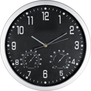 Schicke Wanduhr mit Hygro - und Thermometer