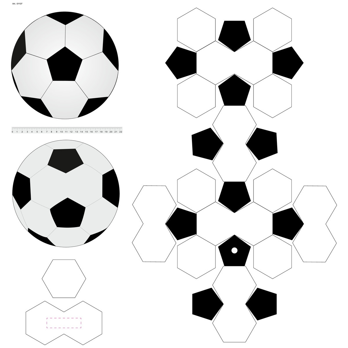 mittig auf ein Doppelsegment (30 x 70 mm)