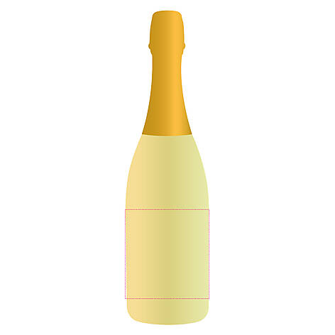 Flasche-Vorderseite (8 x 8,5 cm)