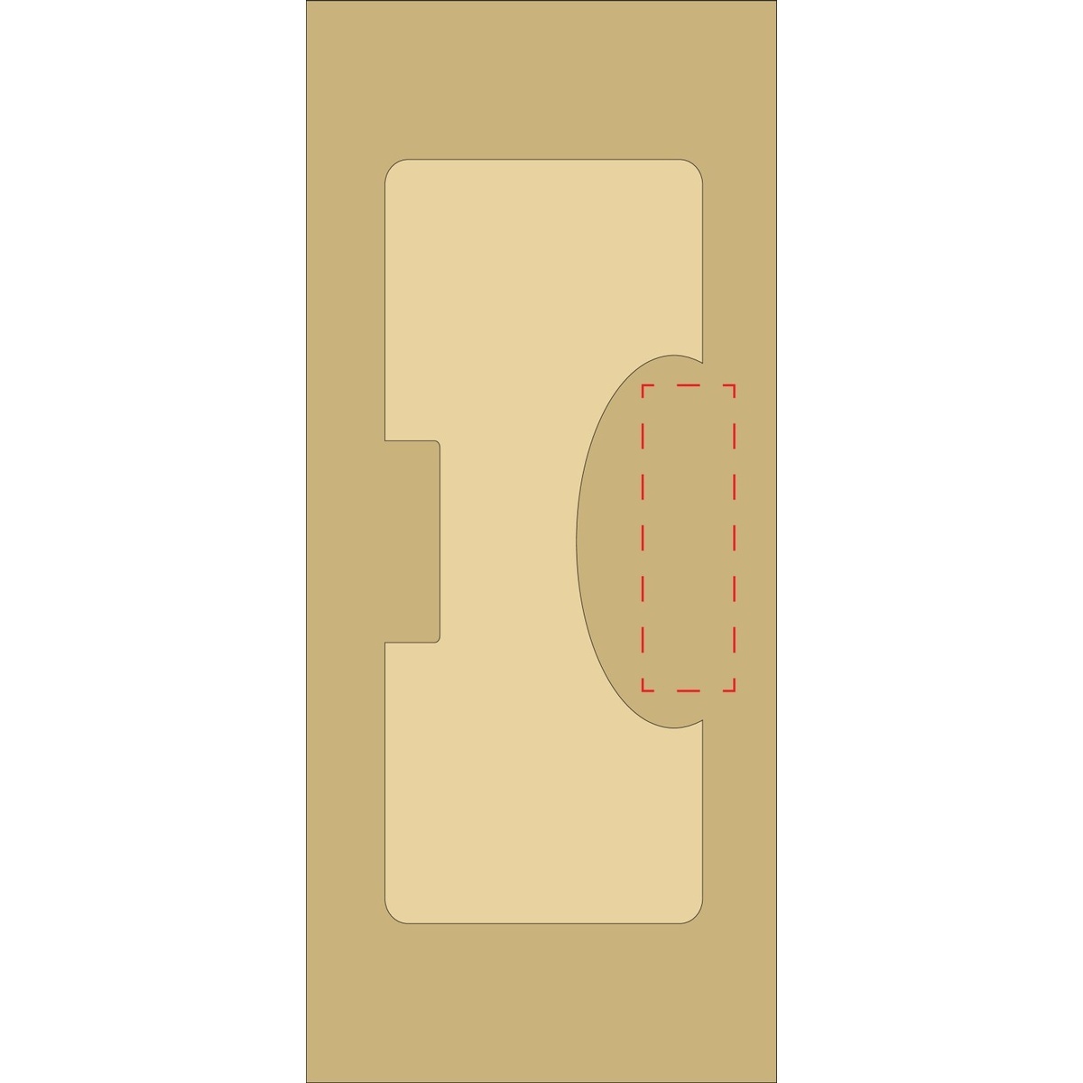 neben dem Sichtfenster (50 x 15 mm)