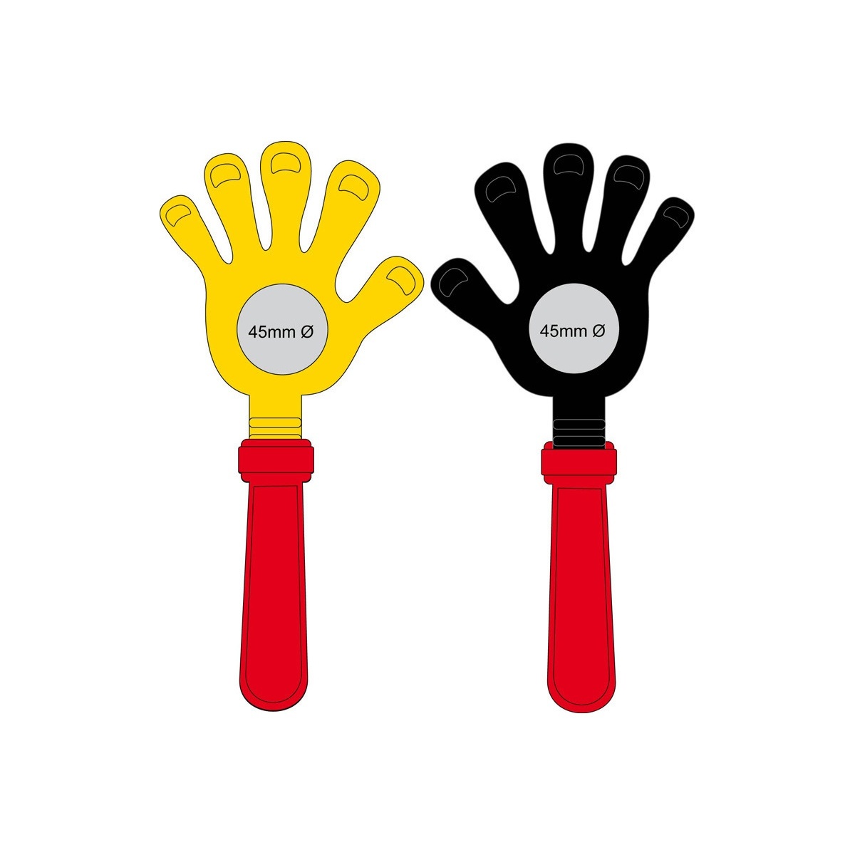 mittig auf linke Hand (Ø 45 mm)