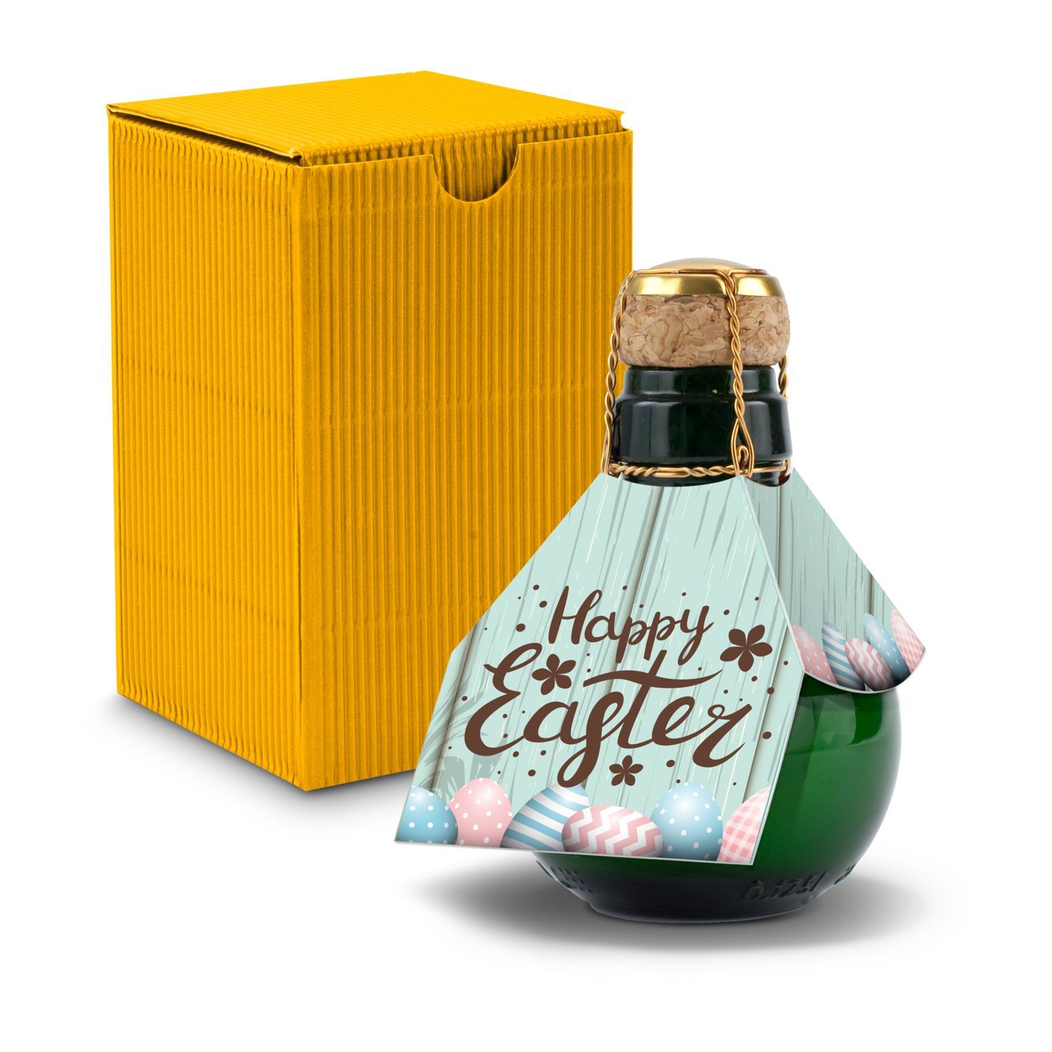 Werbeanbringung an der Flasche (Manschette: ca. 15 x 15 cm, Anhänger 5 x 5 cm)