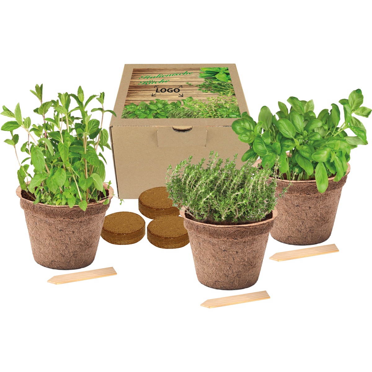 auf das Deckel-Etikett (12,0 x 12,0 cm)