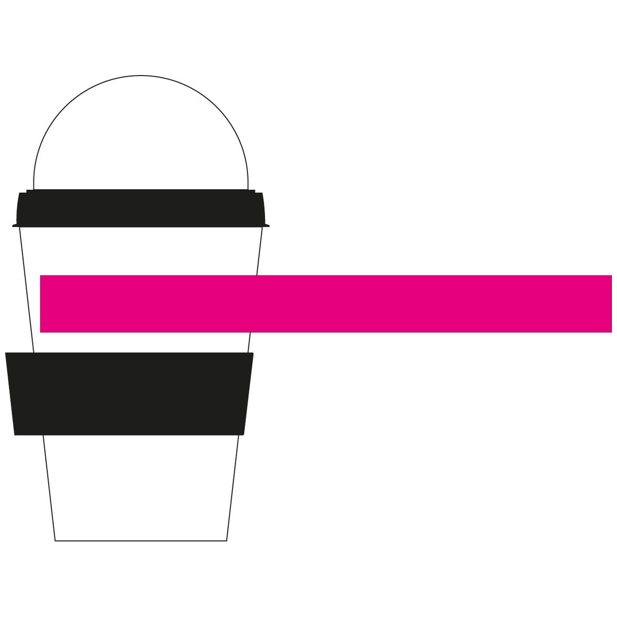 auf Becher oberhalb vom Gummiband (20 x 200 mm)