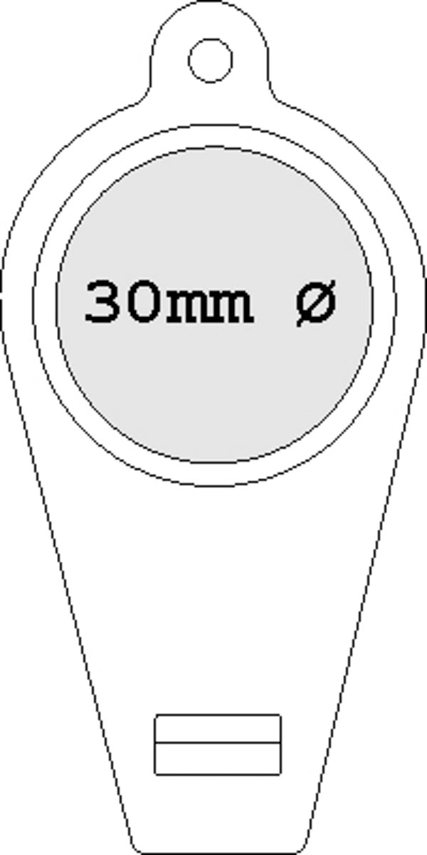mittig (Ø 3 cm)