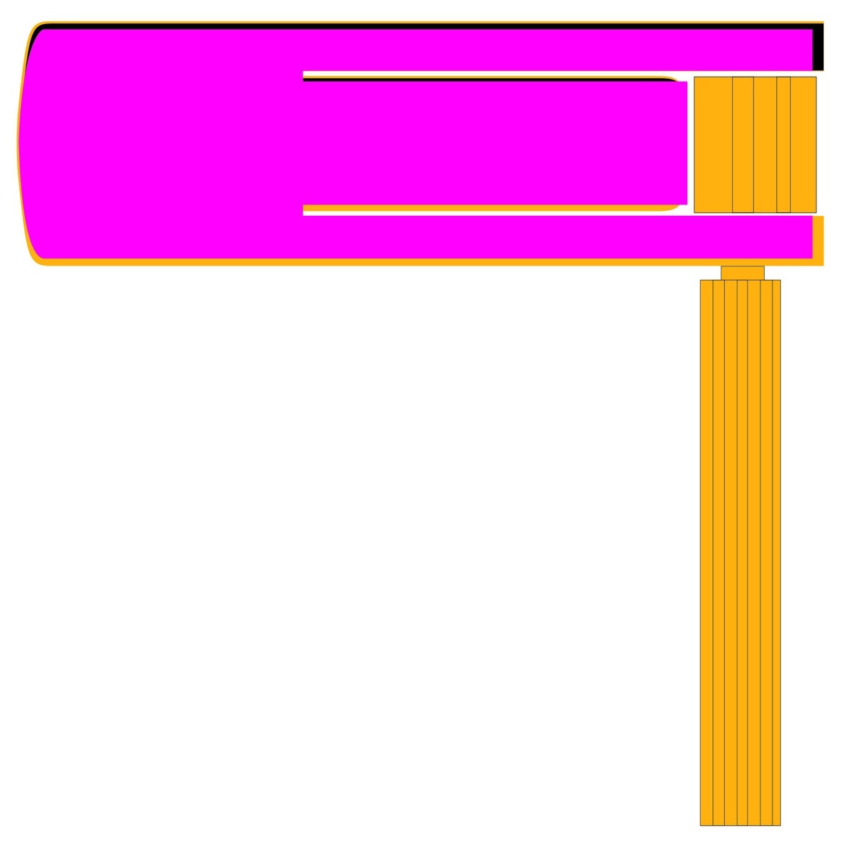 vorne mittig (42 x 146 mm)