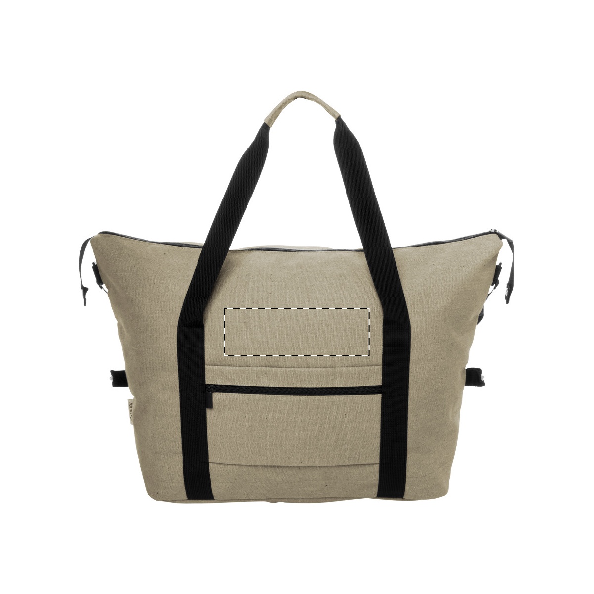 Vorderseite - über Reißverschluss (120 x 100 mm)