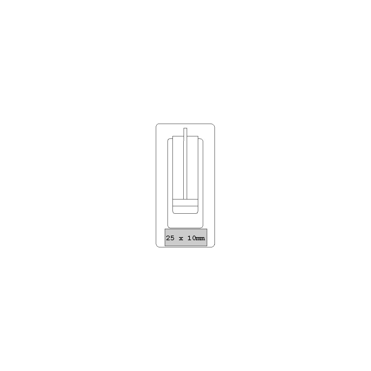 Rückseite unten (10 x 25 mm)