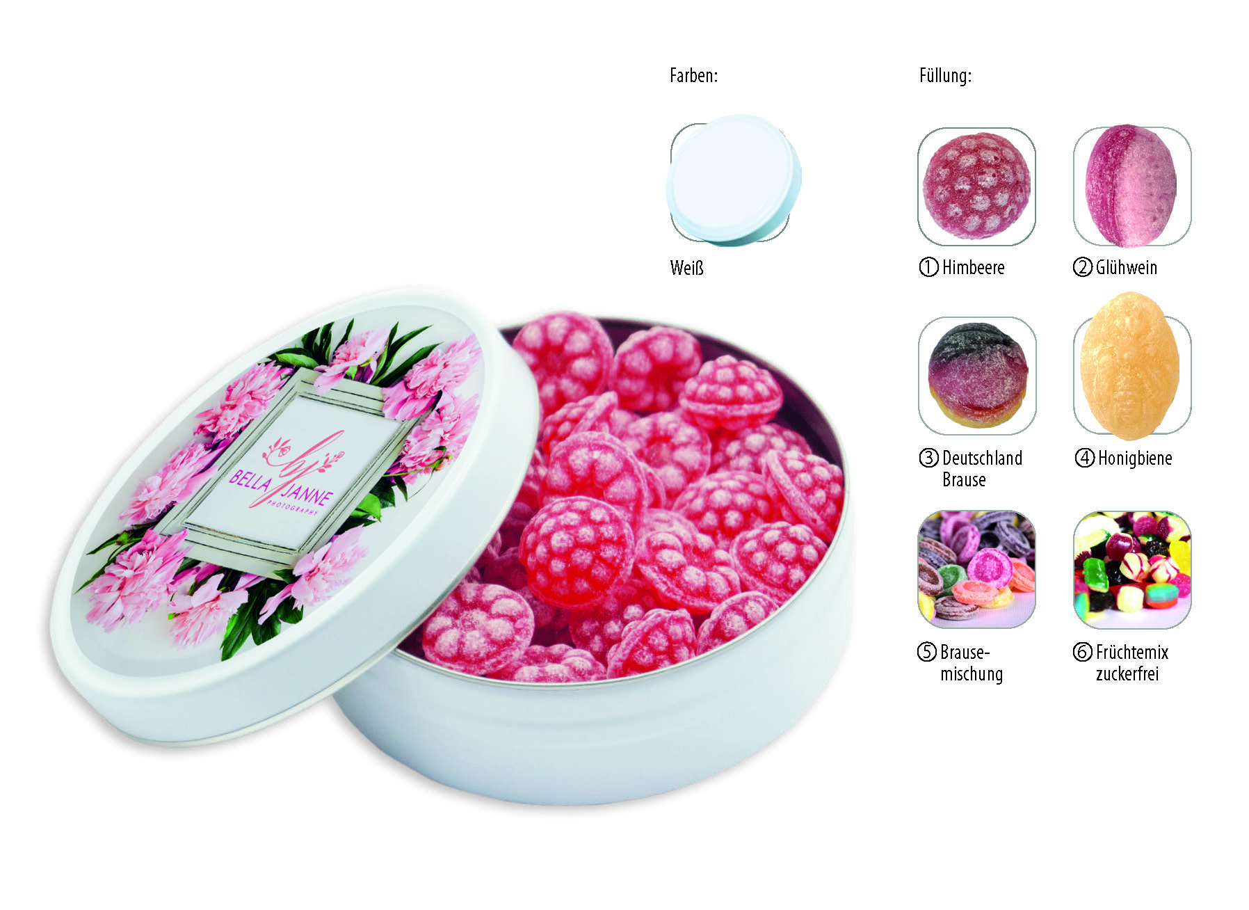 auf Artikel (Ø 9,9 cm, Höhe 3,5 cm)