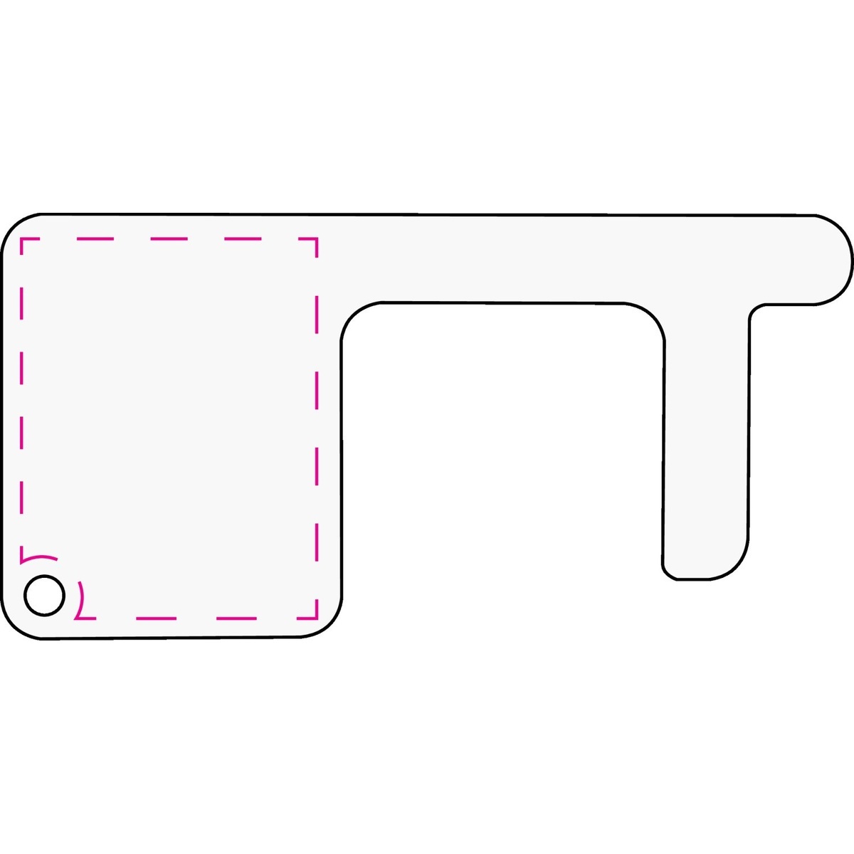 mittig auf linke Fläche Vorderseite (45 x 35 mm)