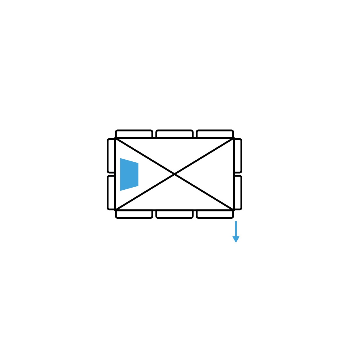 2 Segment Sonnenschirm (25 x 20 x 36 cm)
