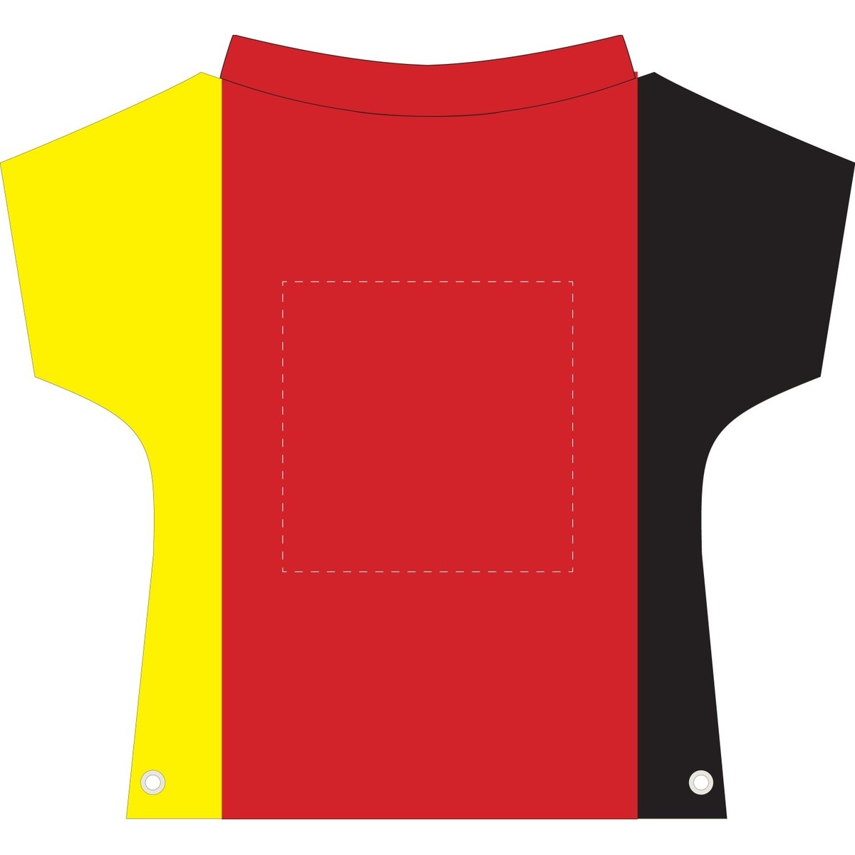 mittig auf VS oder RS im roten Feld (150 x 150 mm)