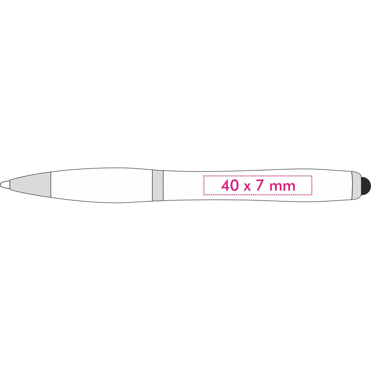 links vom Clip (3 x 0,6 cm)