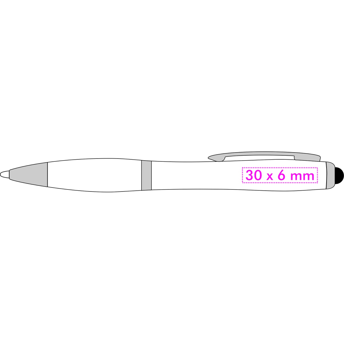 links vom Clip (4 x 0,7 cm)