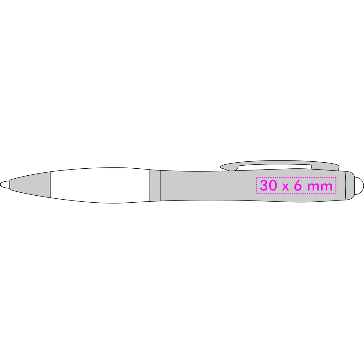 links vom Clip (4 x 0,7 cm)