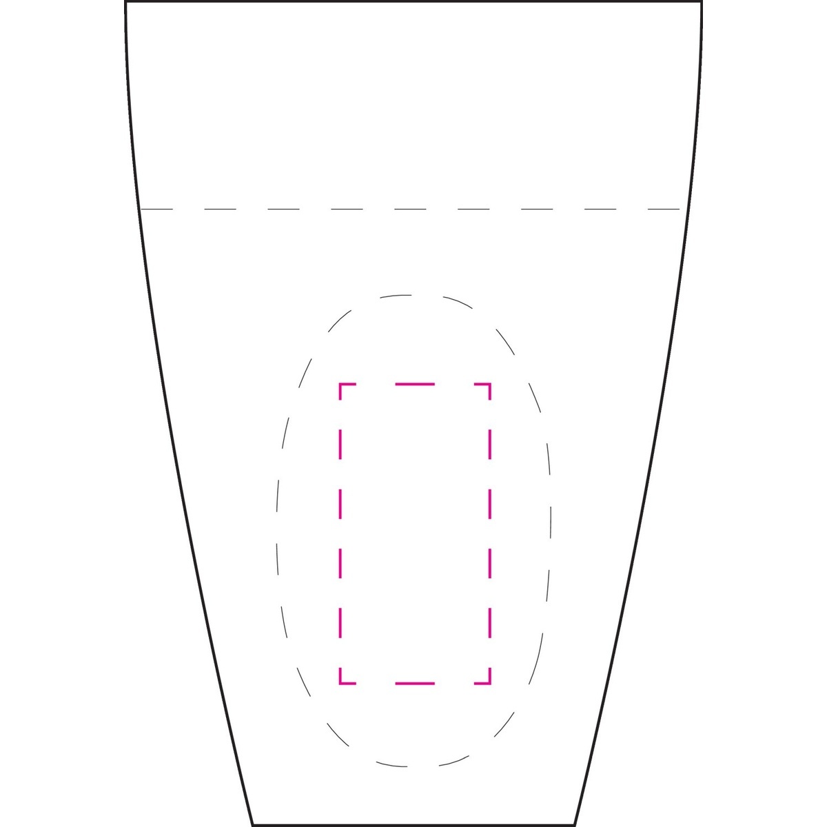 auf die abgeflachten Griffflächen (40 x 25 mm)