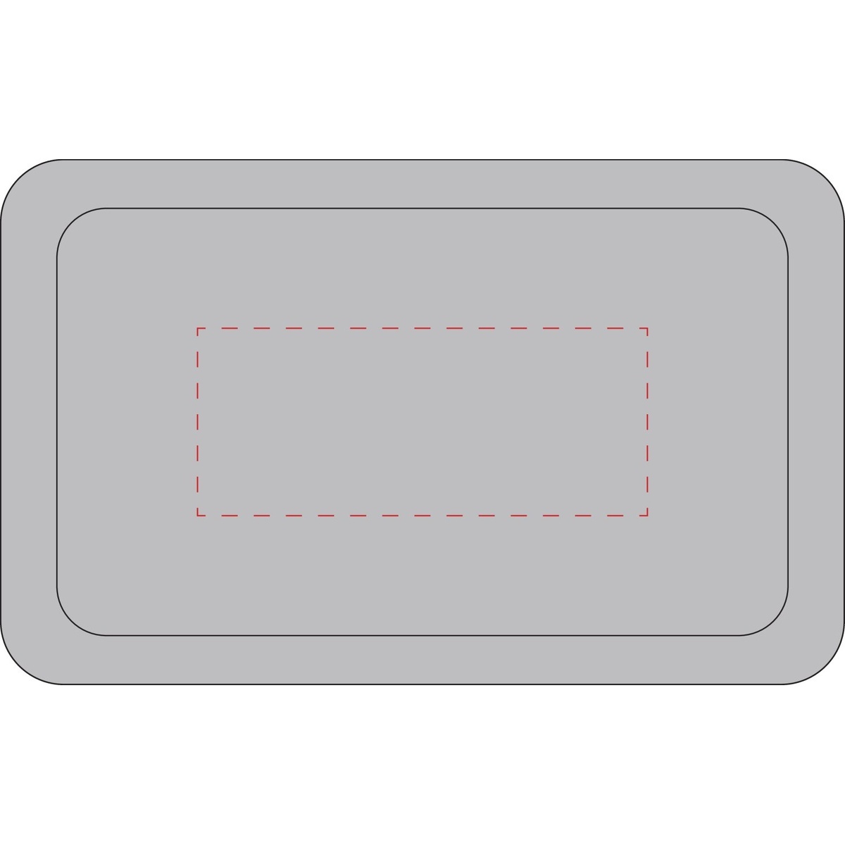 mittig auf Boden (50 x 120 mm)