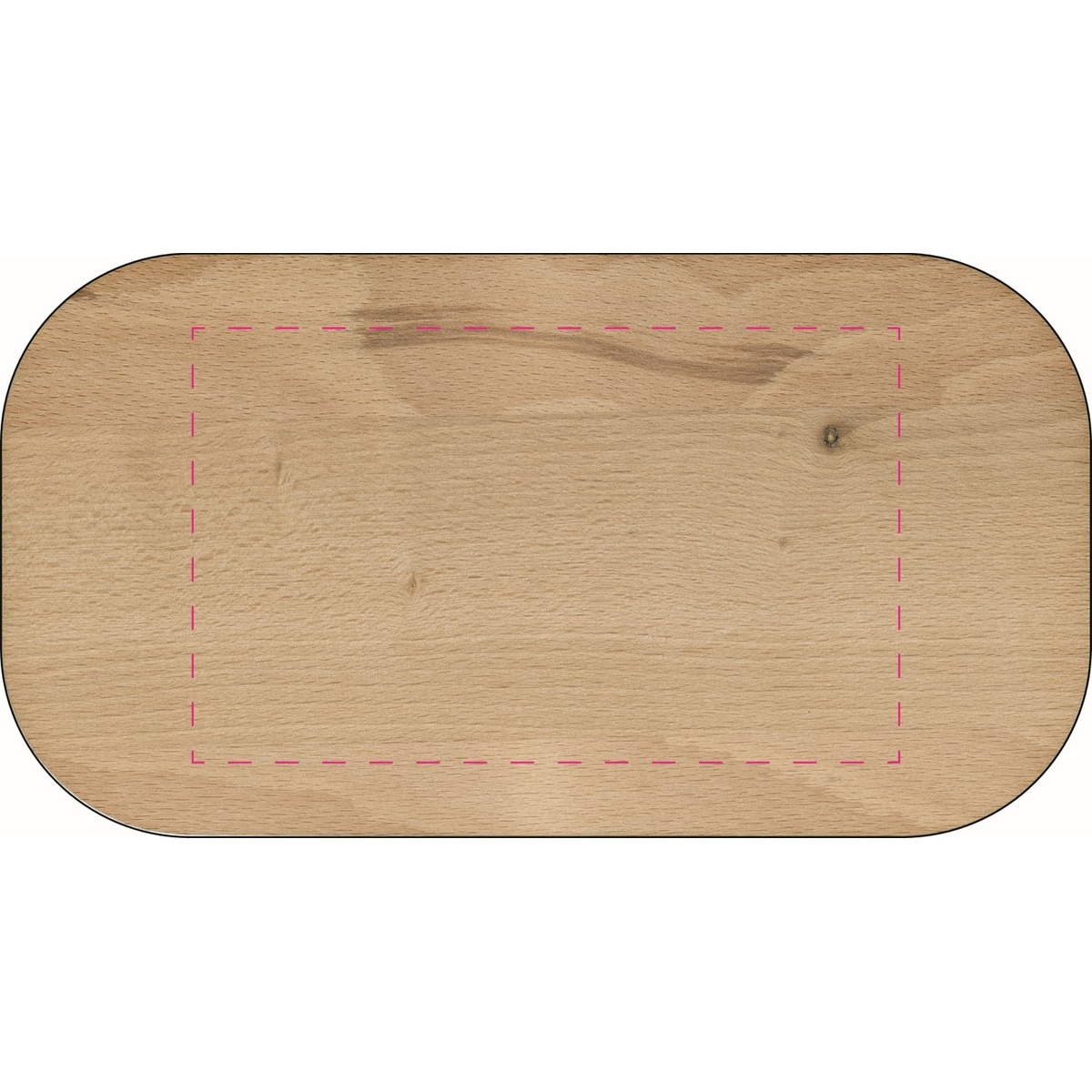 mittig auf Deckel (80 x 130 mm)