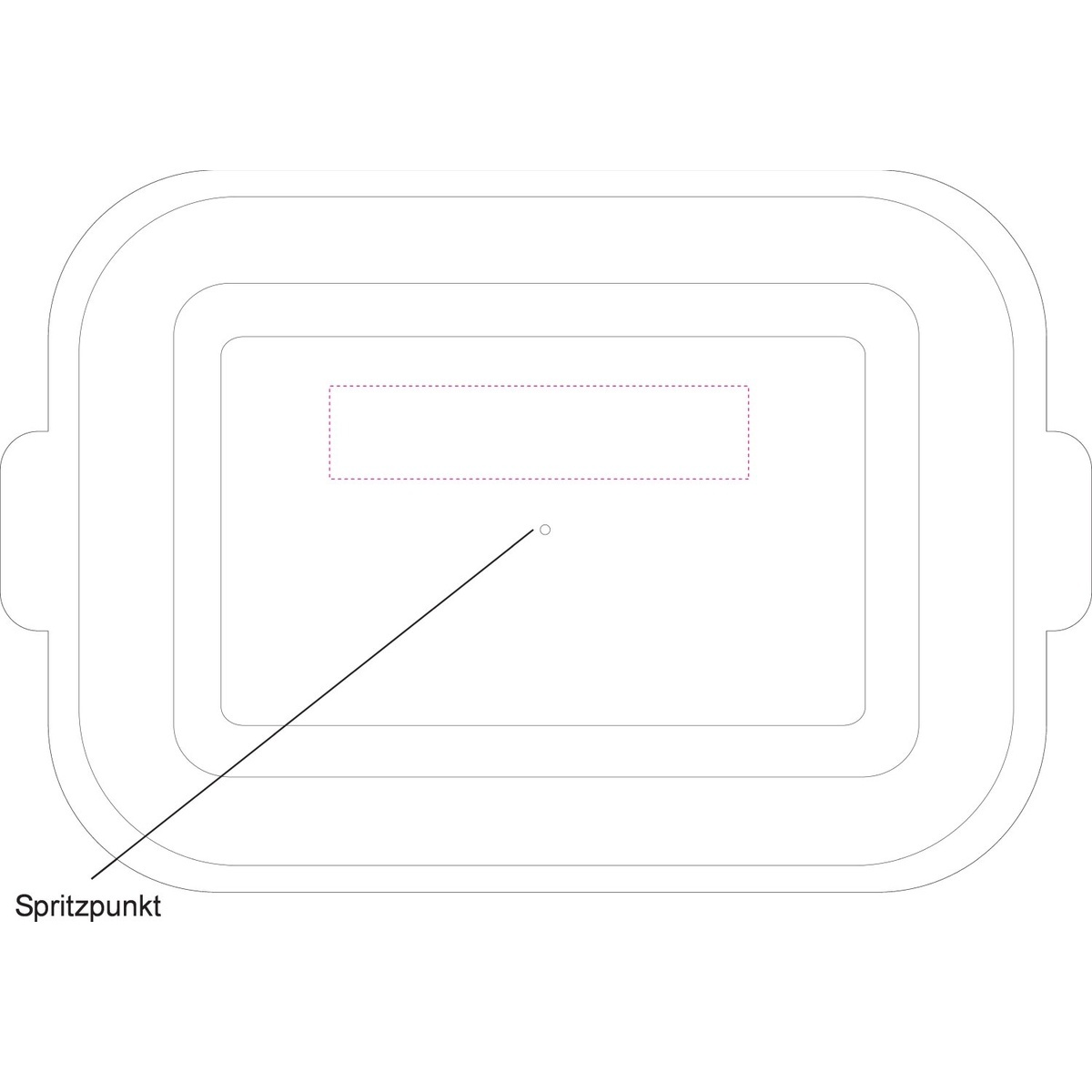 oberhalb Anspritzpunkt (20 x 90 mm)