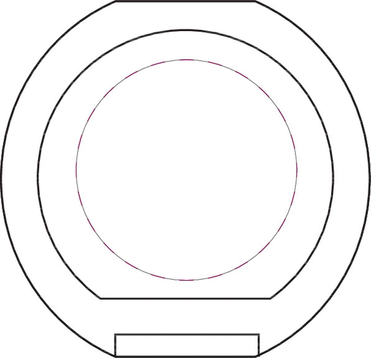 mittig auf Deckel (Ø 6 cm)