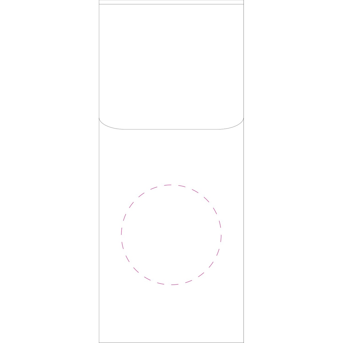 unten mittig auf Etui (Ø 60 mm)