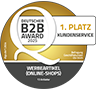 Platz 1 B2B-Awards Kategorie Kundenservice Siegel